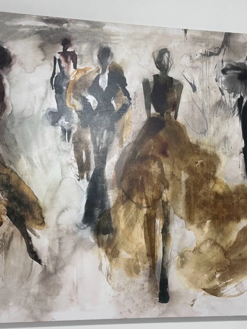 Z GALLERIE SCANDINAVIAN PAINTING MODERN OIL ON CANVAS FRAMED 42 L X 50 W